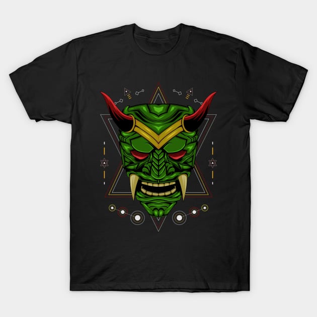 Devil face illustration. head of demon. T-Shirt by AGORA studio